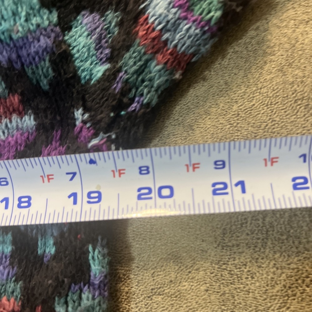 Vintage Sweater Women's Size S Black Diamond Colorful Silk Cotton Cardigan - Picture 7 of 9